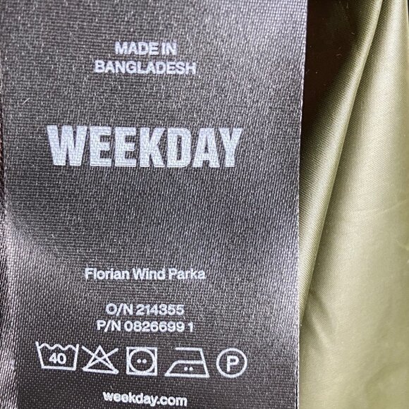 WEEKDAY | Florian Wind Parka Dark Khaki Large NWT - Picture 15 of 16